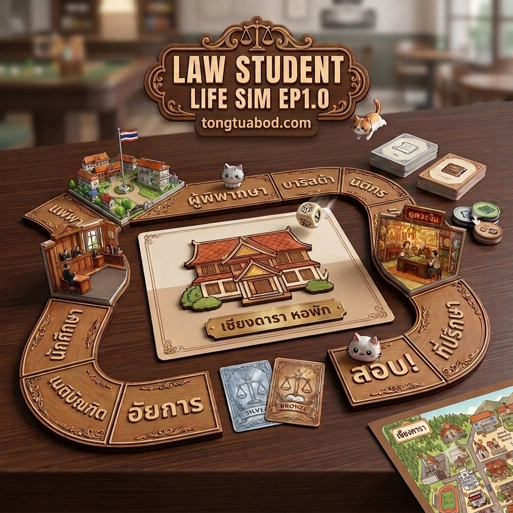 Law Student Life Sim EP1.0 — เกมจำลองชีวิตนักเรียนกฎหมาย โดย tongtuabod.com